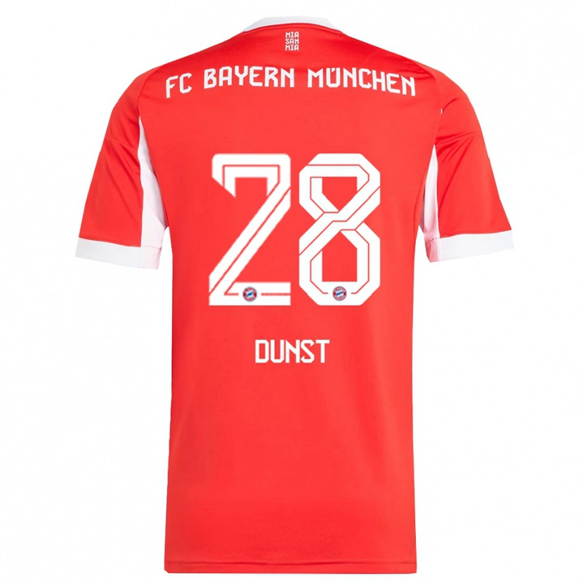 Danxen Femme Maillot Barbara Dunst #28 Blanc Rouge Tenues Domicile 2025/26 T-Shirt