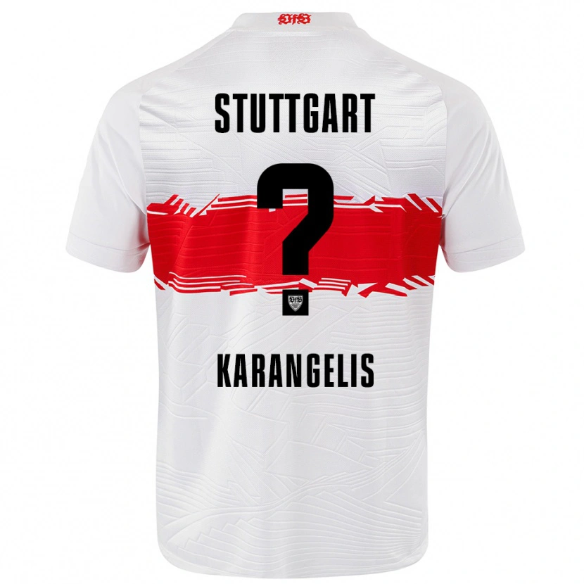 Danxen Femme Maillot Konstantinos Karangelis #0 Blanc Rouge Tenues Domicile 2025/26 T-Shirt