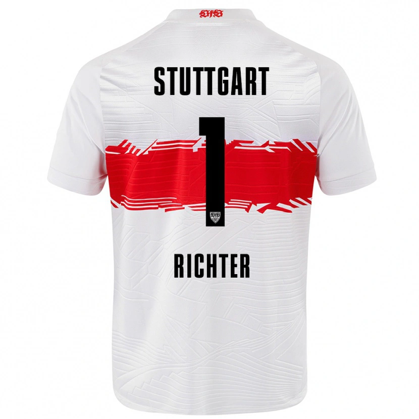 Danxen Femme Maillot Nils Richter #1 Blanc Rouge Tenues Domicile 2025/26 T-Shirt