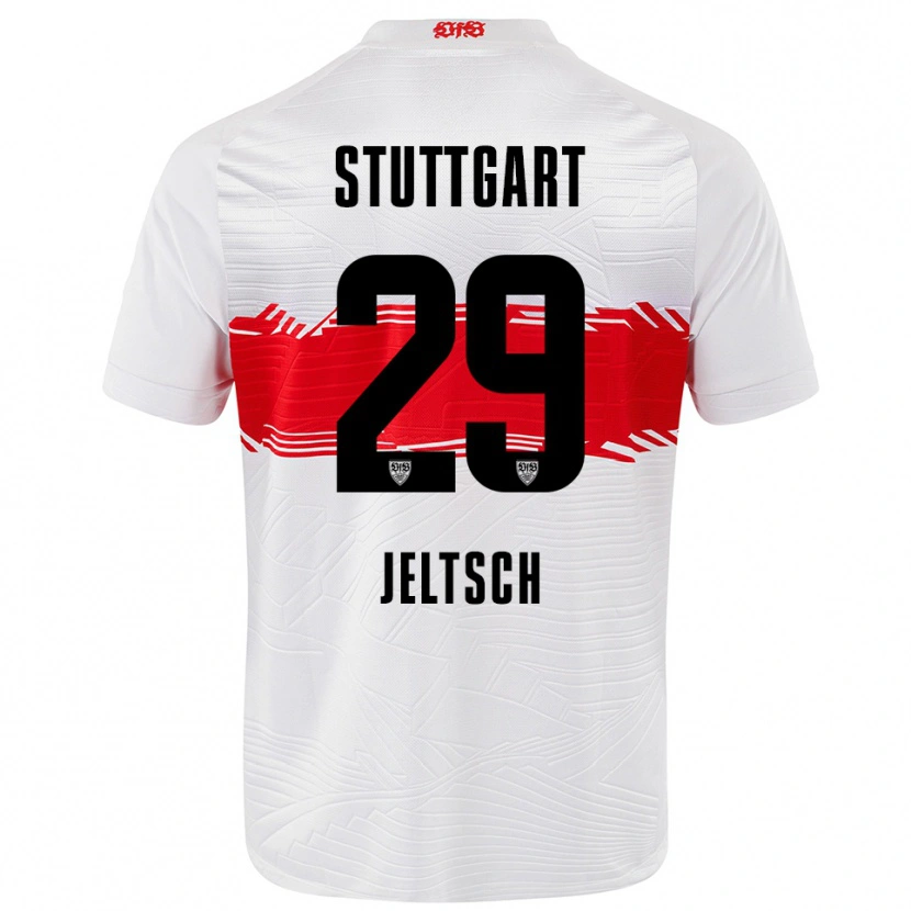 Danxen Femme Maillot Finn Jeltsch #29 Blanc Rouge Tenues Domicile 2025/26 T-Shirt