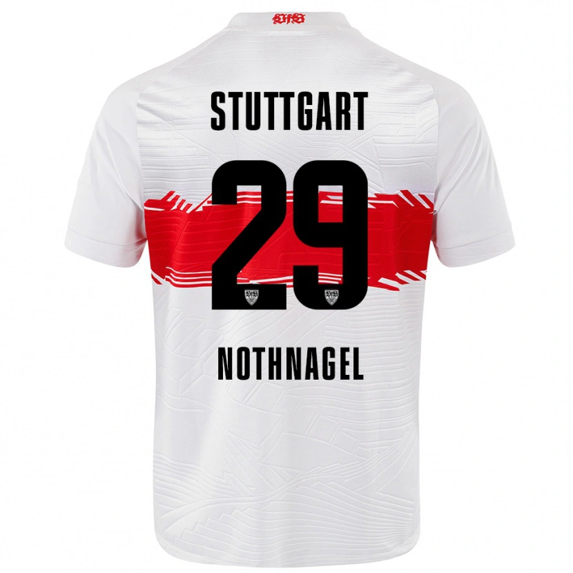 Danxen Femme Maillot Dominik Nothnagel #29 Blanc Rouge Tenues Domicile 2025/26 T-Shirt