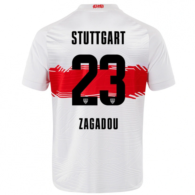 Danxen Femme Maillot Dan-Axel Zagadou #23 Blanc Rouge Tenues Domicile 2025/26 T-Shirt