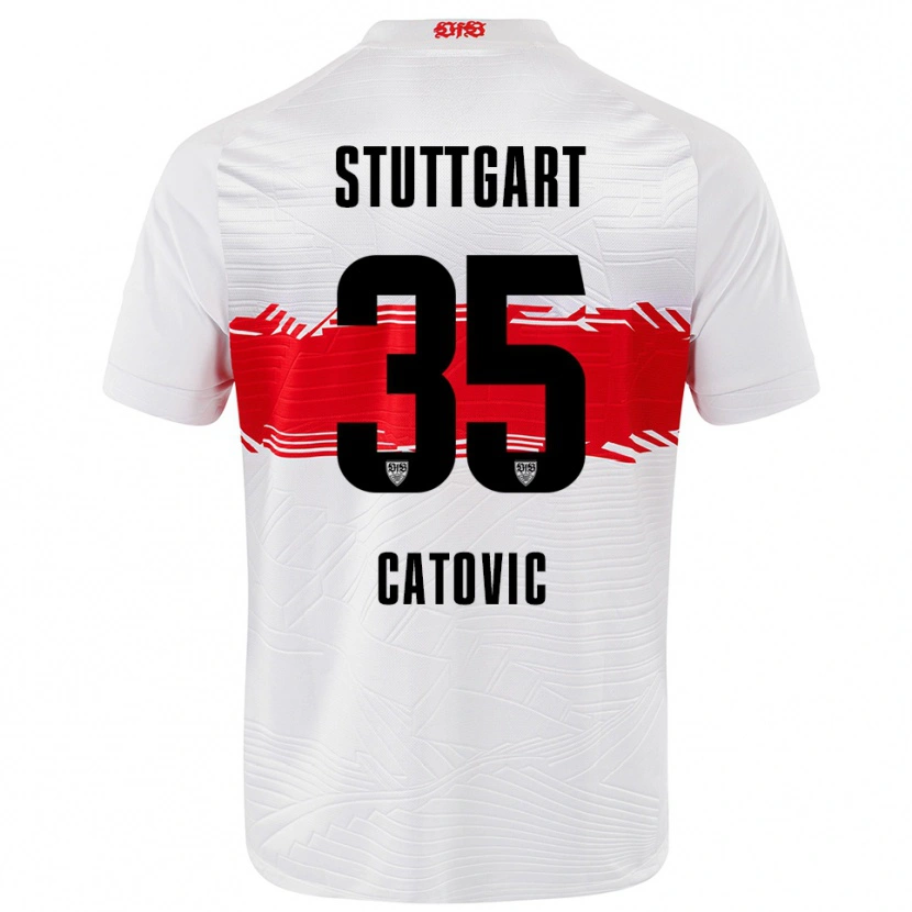 Danxen Femme Maillot Mirza Catovic #35 Blanc Rouge Tenues Domicile 2025/26 T-Shirt