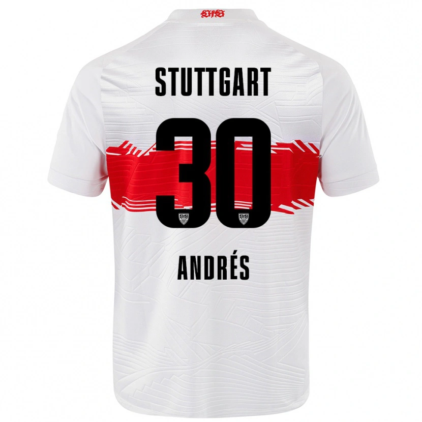 Danxen Femme Maillot Chema Andrés #30 Blanc Rouge Tenues Domicile 2025/26 T-Shirt