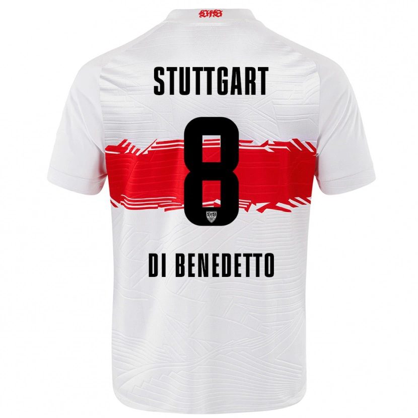Danxen Femme Maillot Samuele Di Benedetto #8 Blanc Rouge Tenues Domicile 2025/26 T-Shirt
