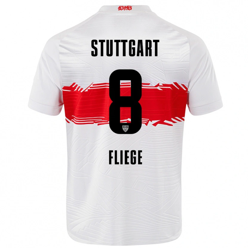Danxen Femme Maillot Anna Fliege #8 Blanc Rouge Tenues Domicile 2025/26 T-Shirt