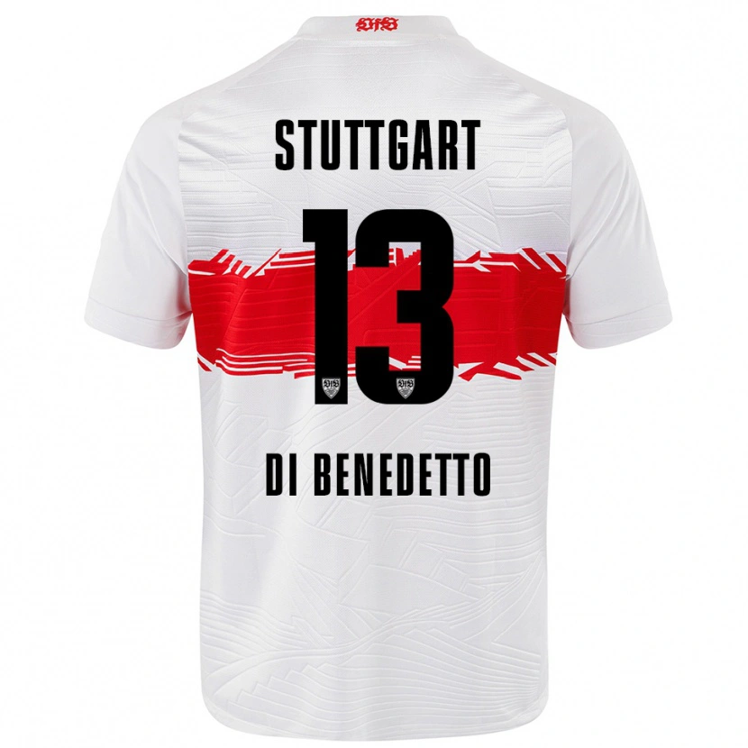 Danxen Femme Maillot Massimo Di Benedetto #13 Blanc Rouge Tenues Domicile 2025/26 T-Shirt