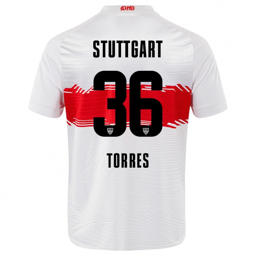 Danxen Femme Maillot Yohann Torres #36 Blanc Rouge Tenues Domicile 2025/26 T-Shirt