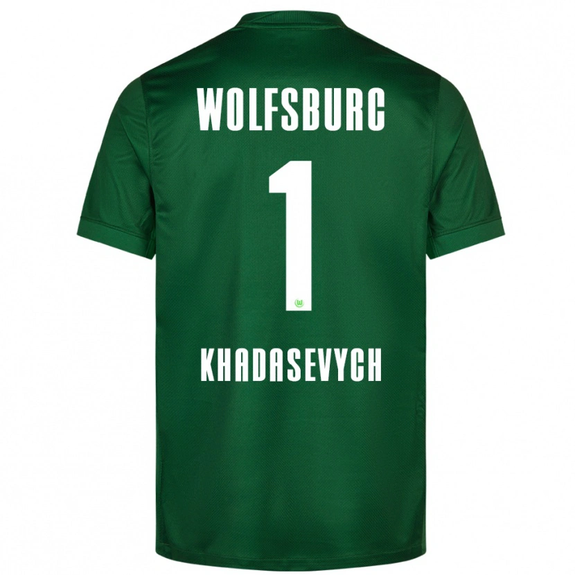 Danxen Femme Maillot Kyrylo Khadasevych #1 Vert Blanc Tenues Domicile 2025/26 T-Shirt