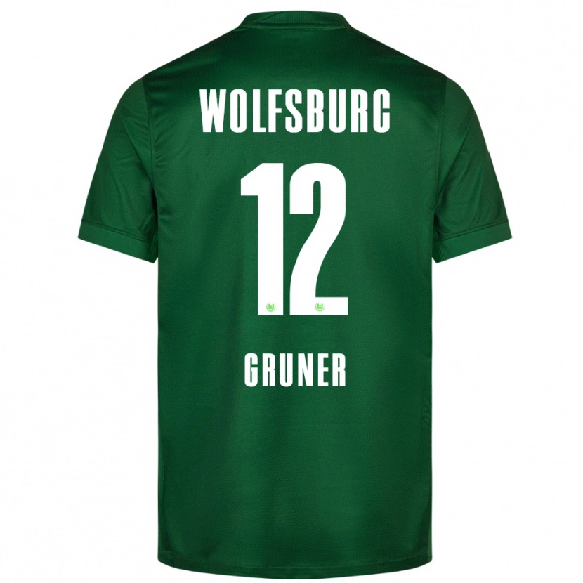Danxen Femme Maillot Paul Gruner #12 Vert Blanc Tenues Domicile 2025/26 T-Shirt