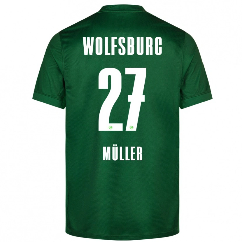 Danxen Femme Maillot Fabio Müller #27 Vert Blanc Tenues Domicile 2025/26 T-Shirt