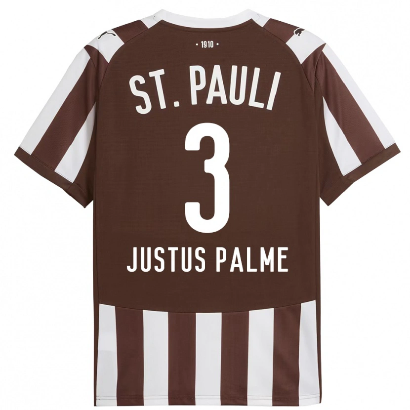 Danxen Femme Maillot Johannes Justus Palme #3 Café Blanc Tenues Domicile 2025/26 T-Shirt