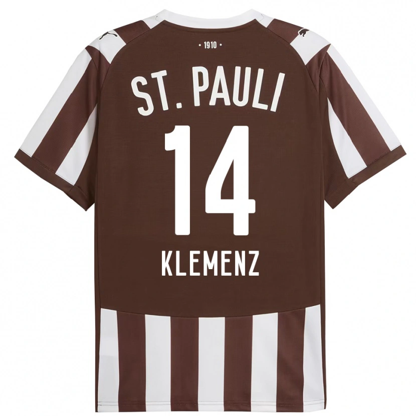 Danxen Femme Maillot Julian Klemenz #14 Café Blanc Tenues Domicile 2025/26 T-Shirt
