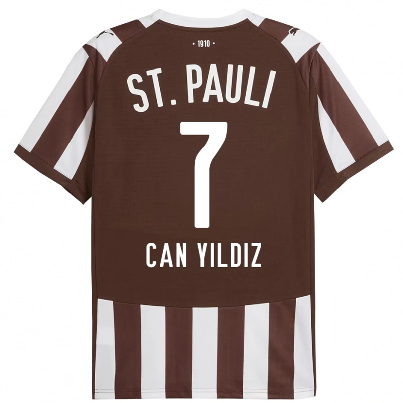 Danxen Femme Maillot Emre Can Yildiz #7 Café Blanc Tenues Domicile 2025/26 T-Shirt