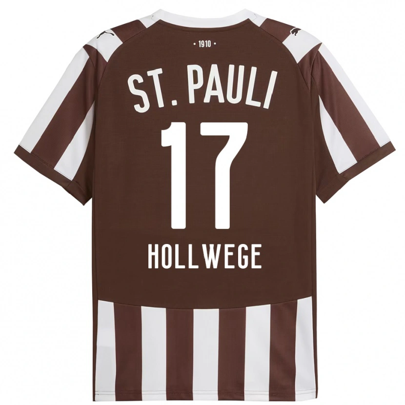 Danxen Femme Maillot Jonah Hollwege #17 Café Blanc Tenues Domicile 2025/26 T-Shirt