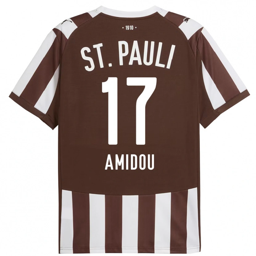 Danxen Femme Maillot Amir Amidou #17 Café Blanc Tenues Domicile 2025/26 T-Shirt