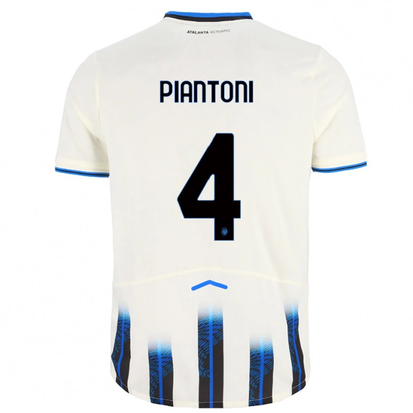 Danxen Femme Maillot Andrea Piantoni #4 Blanc Bleu Tenues Extérieur 2025/26 T-Shirt