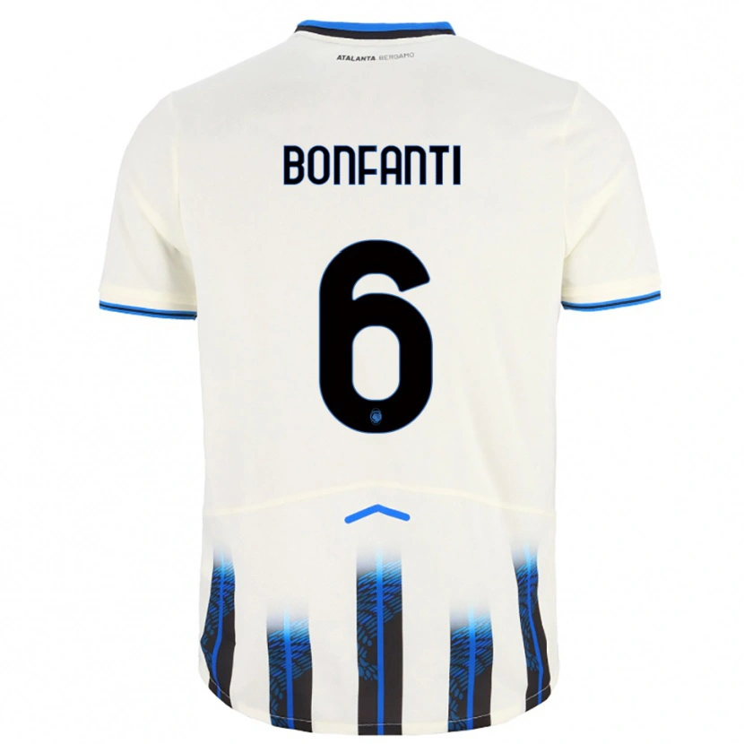 Danxen Femme Maillot Giovanni Bonfanti #6 Blanc Bleu Tenues Extérieur 2025/26 T-Shirt