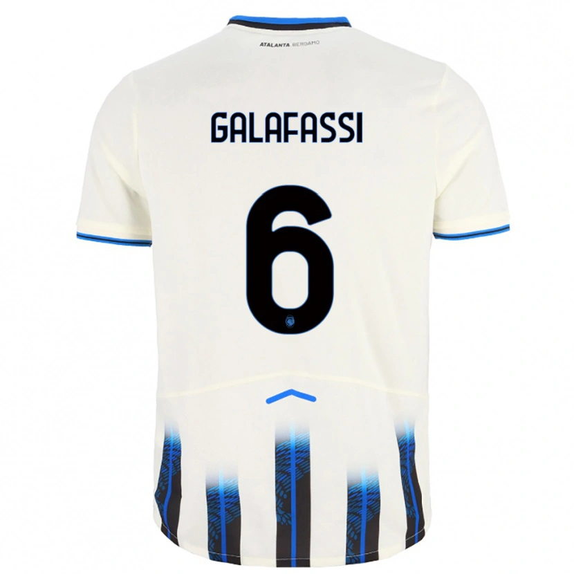 Danxen Femme Maillot Filippo Galafassi #6 Blanc Bleu Tenues Extérieur 2025/26 T-Shirt