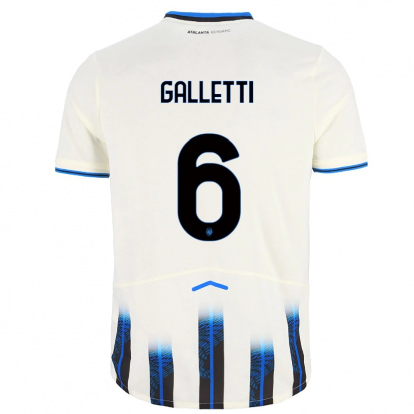 Danxen Femme Maillot Elia Galletti #6 Blanc Bleu Tenues Extérieur 2025/26 T-Shirt