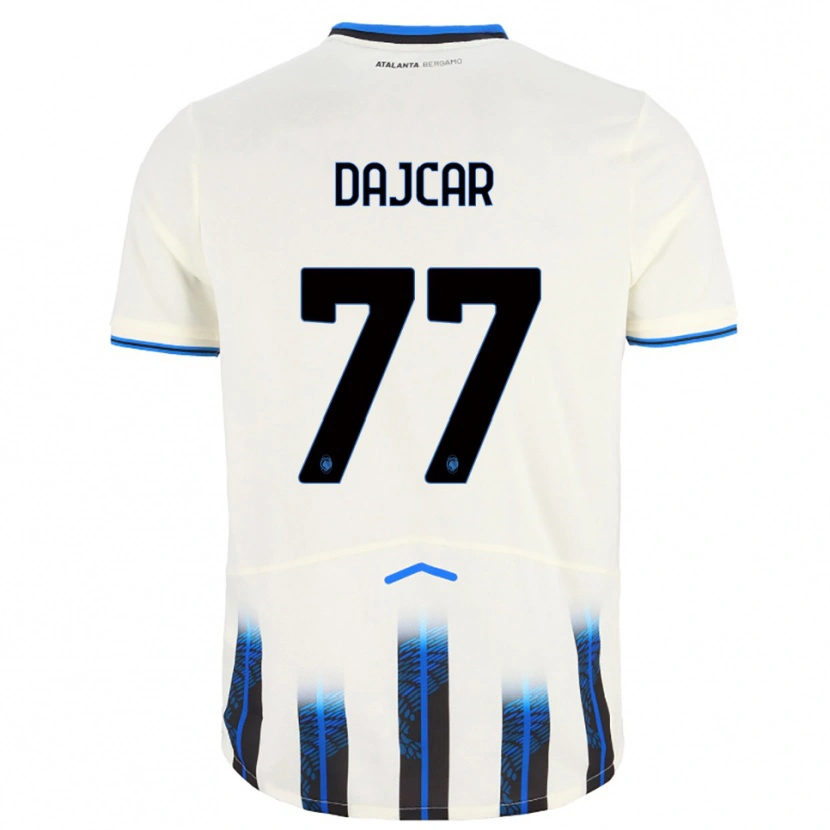 Danxen Femme Maillot Matevz Dajcar #77 Blanc Bleu Tenues Extérieur 2025/26 T-Shirt
