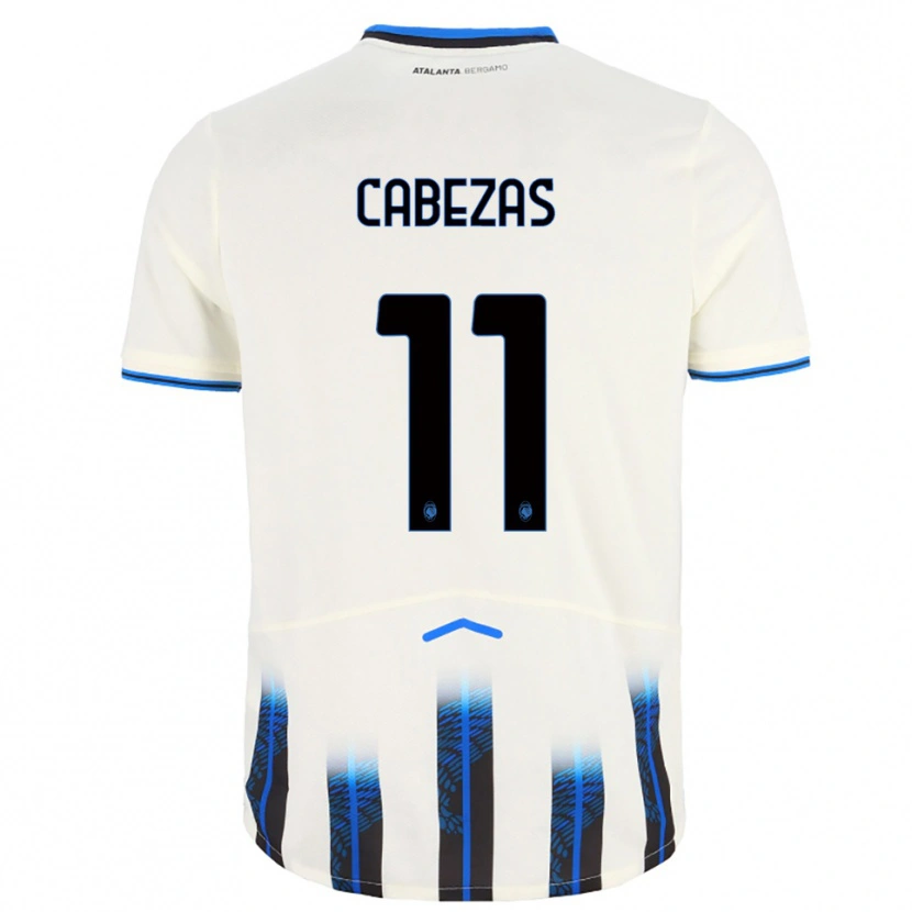 Danxen Femme Maillot Bryan Cabezas #11 Blanc Bleu Tenues Extérieur 2025/26 T-Shirt