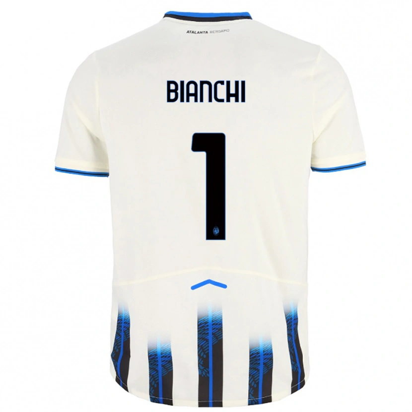Danxen Femme Maillot Mattia Bianchi #1 Blanc Bleu Tenues Extérieur 2025/26 T-Shirt