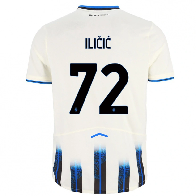 Danxen Femme Maillot Josip Ilicic #72 Blanc Bleu Tenues Extérieur 2025/26 T-Shirt