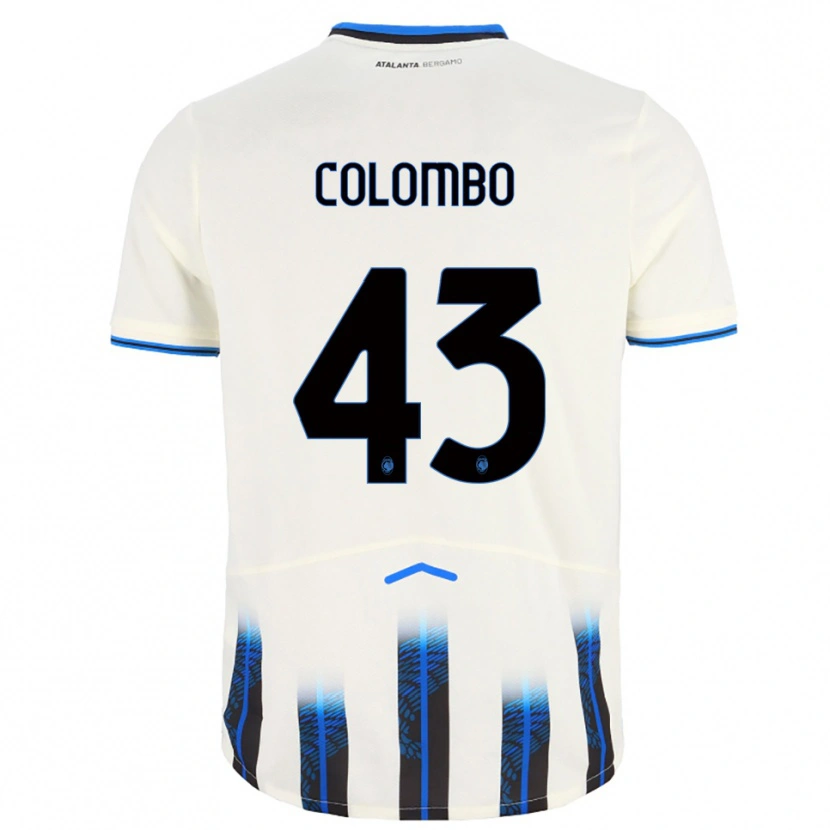 Danxen Femme Maillot Matteo Colombo #43 Blanc Bleu Tenues Extérieur 2025/26 T-Shirt