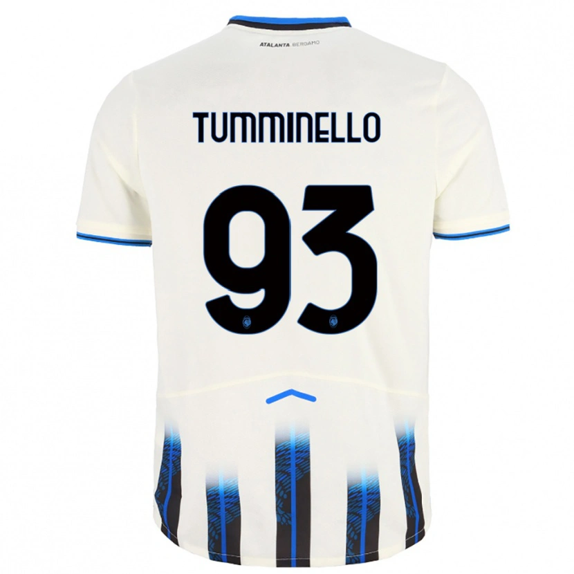 Danxen Femme Maillot Marco Tumminello #93 Blanc Bleu Tenues Extérieur 2025/26 T-Shirt