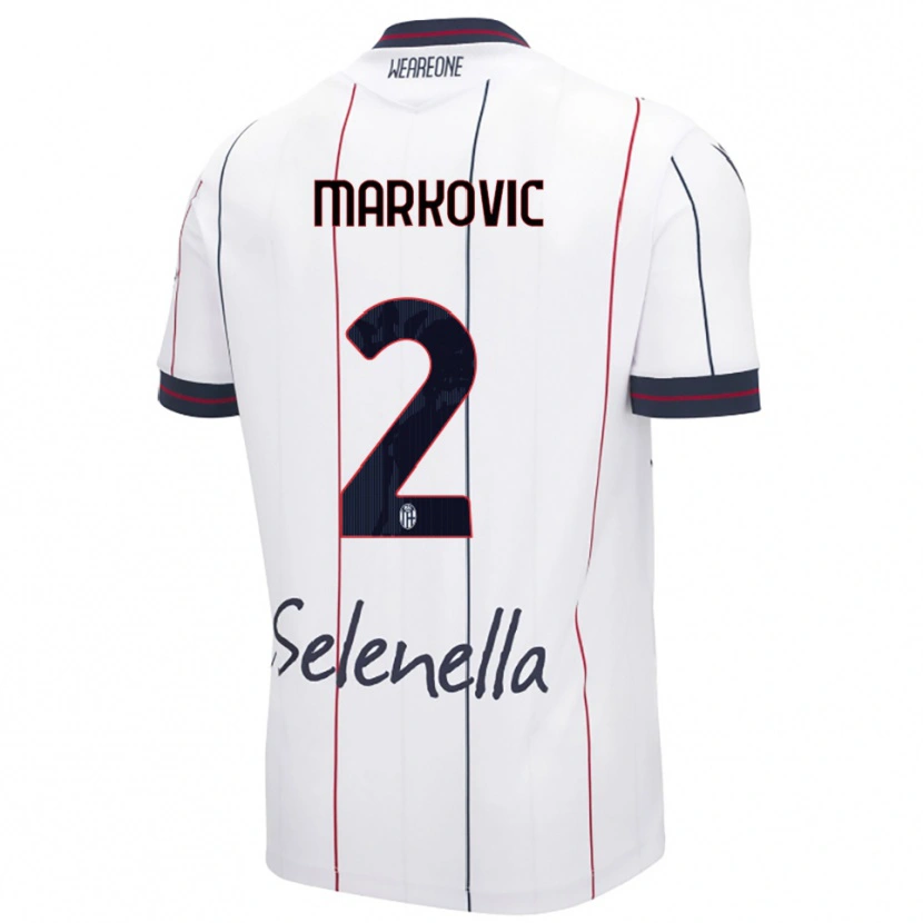 Danxen Femme Maillot Petar Markovic #2 Blanc Bleu Roi Tenues Extérieur 2025/26 T-Shirt