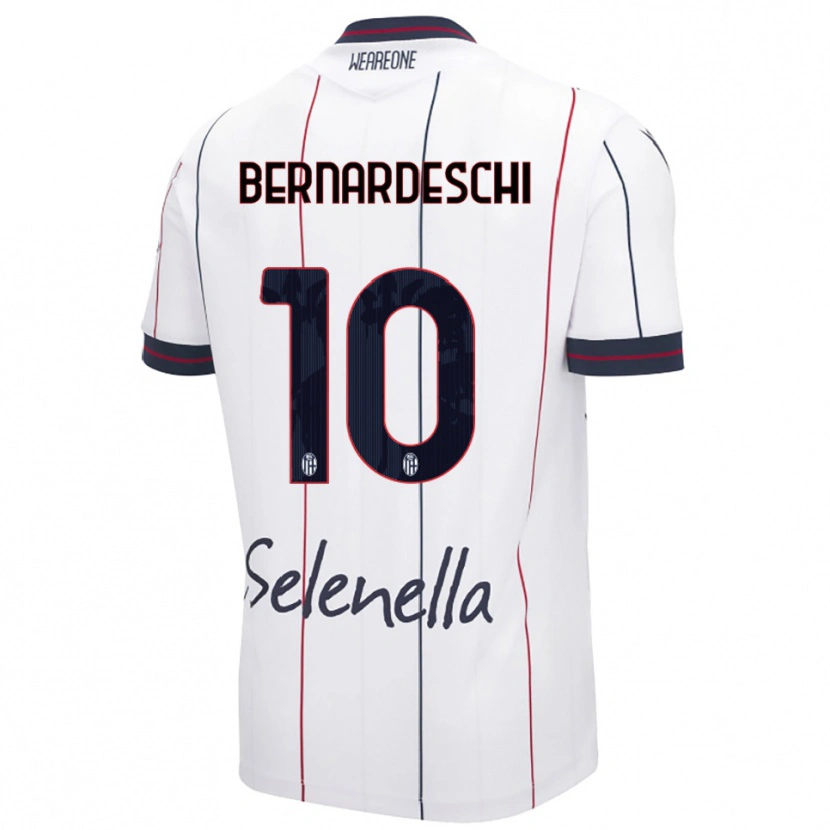 Danxen Femme Maillot Federico Bernardeschi #10 Blanc Bleu Roi Tenues Extérieur 2025/26 T-Shirt