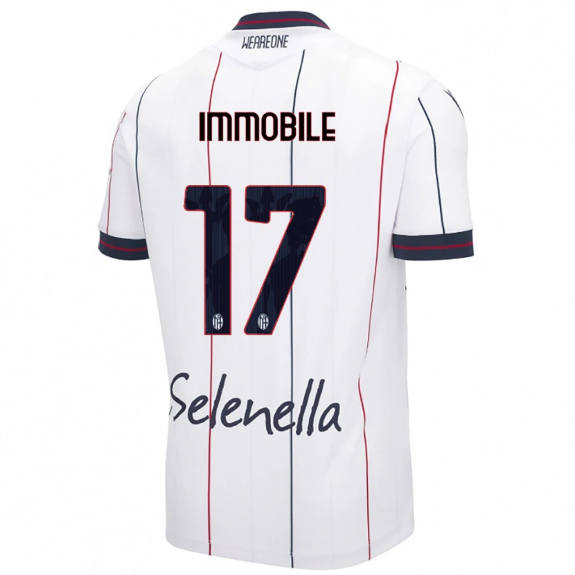 Danxen Femme Maillot Ciro Immobile #17 Blanc Bleu Roi Tenues Extérieur 2025/26 T-Shirt