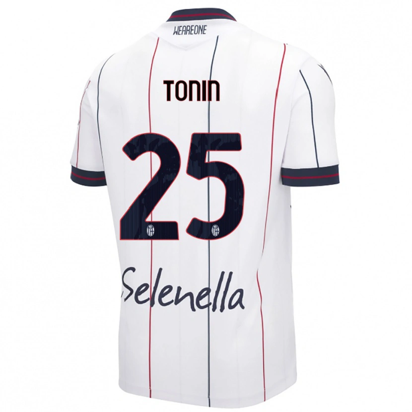 Danxen Femme Maillot Federico Tonin #25 Blanc Bleu Roi Tenues Extérieur 2025/26 T-Shirt