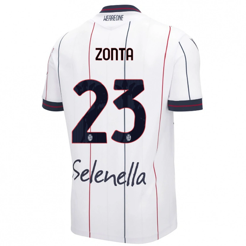 Danxen Femme Maillot Alessandro Zonta #23 Blanc Bleu Roi Tenues Extérieur 2025/26 T-Shirt
