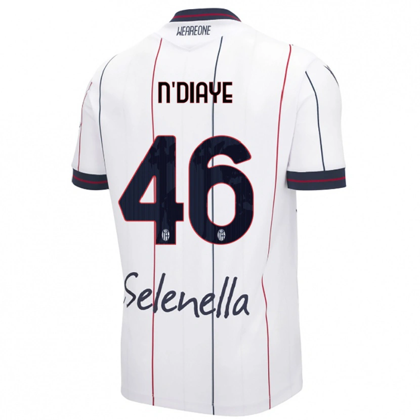 Danxen Femme Maillot Antoine N'diaye #46 Blanc Bleu Roi Tenues Extérieur 2025/26 T-Shirt