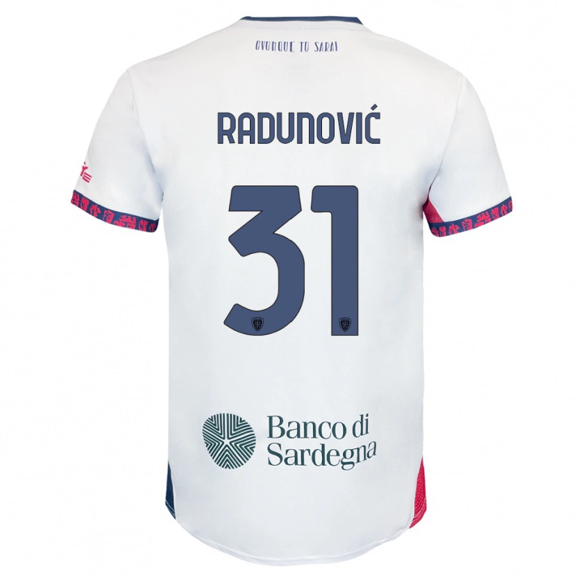 Danxen Femme Maillot Boris Radunović #31 Blanc Marine Rouge Tenues Extérieur 2025/26 T-Shirt