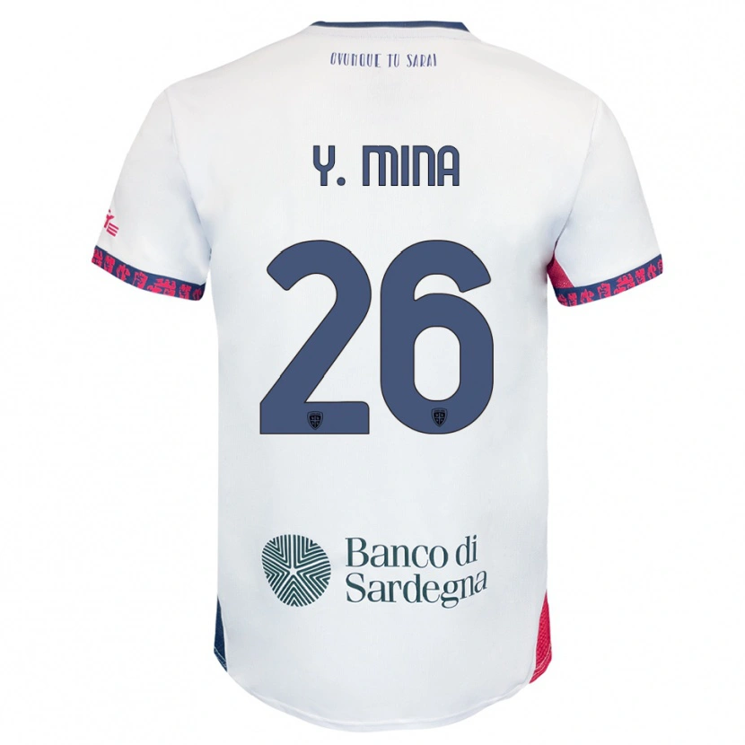Danxen Femme Maillot Yerry Mina #26 Blanc Marine Rouge Tenues Extérieur 2025/26 T-Shirt