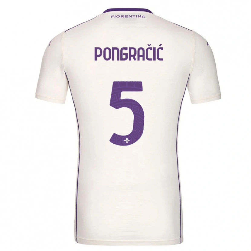 Danxen Femme Maillot Marin Pongracic #5 Blanc Violet Rouge Tenues Extérieur 2025/26 T-Shirt