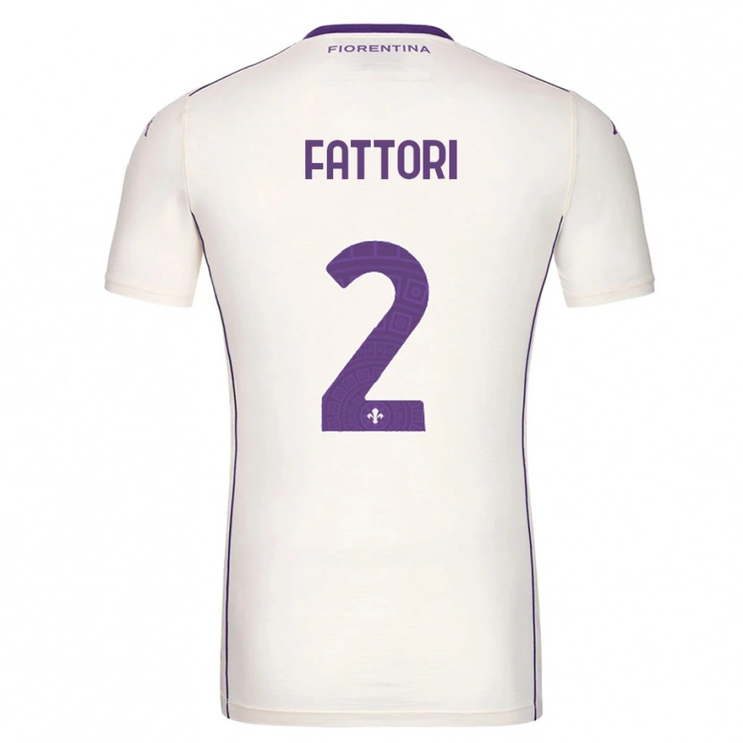 Danxen Femme Maillot Filippo Fattori #2 Blanc Violet Rouge Tenues Extérieur 2025/26 T-Shirt