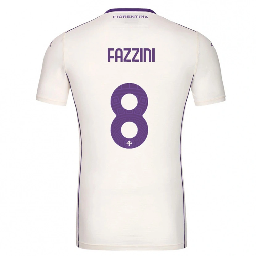 Danxen Femme Maillot Jacopo Fazzini #8 Blanc Violet Rouge Tenues Extérieur 2025/26 T-Shirt