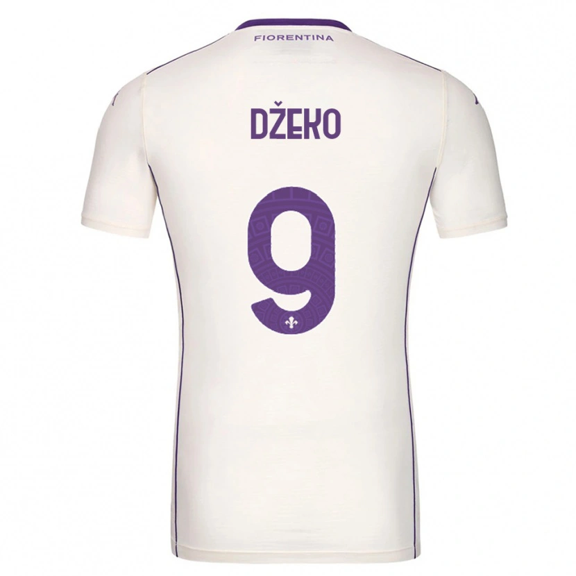 Danxen Femme Maillot Edin Džeko #9 Blanc Violet Rouge Tenues Extérieur 2025/26 T-Shirt