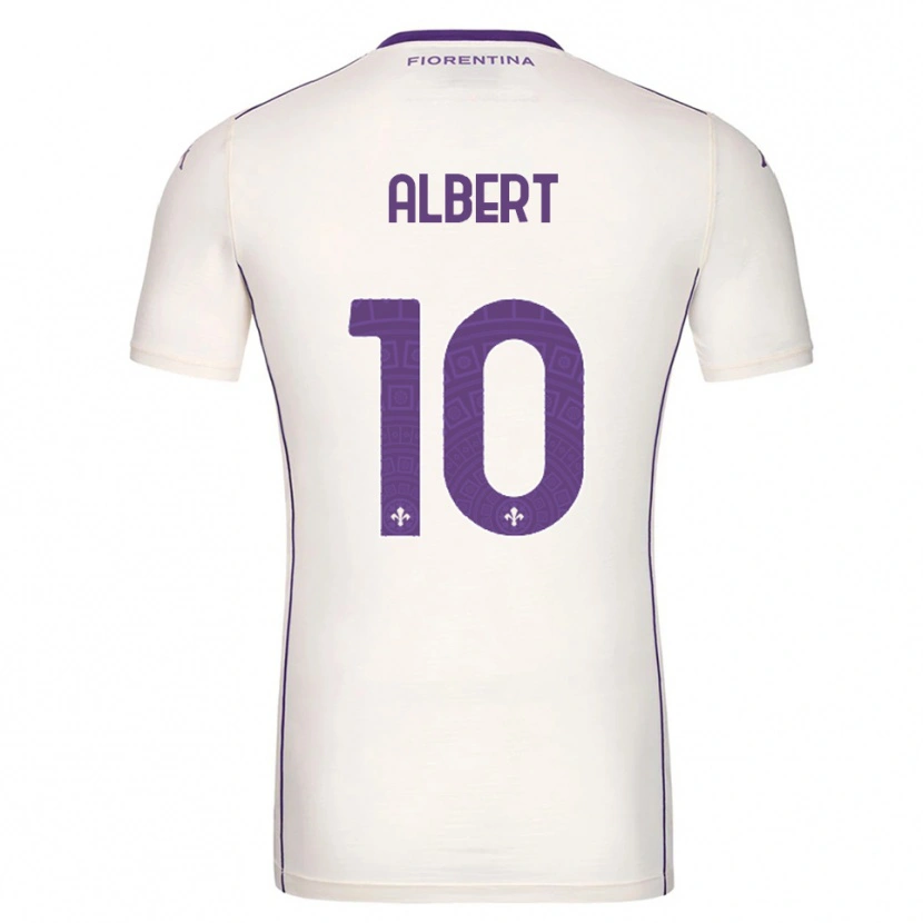Danxen Femme Maillot Albert Gudmundsson #10 Blanc Violet Rouge Tenues Extérieur 2025/26 T-Shirt