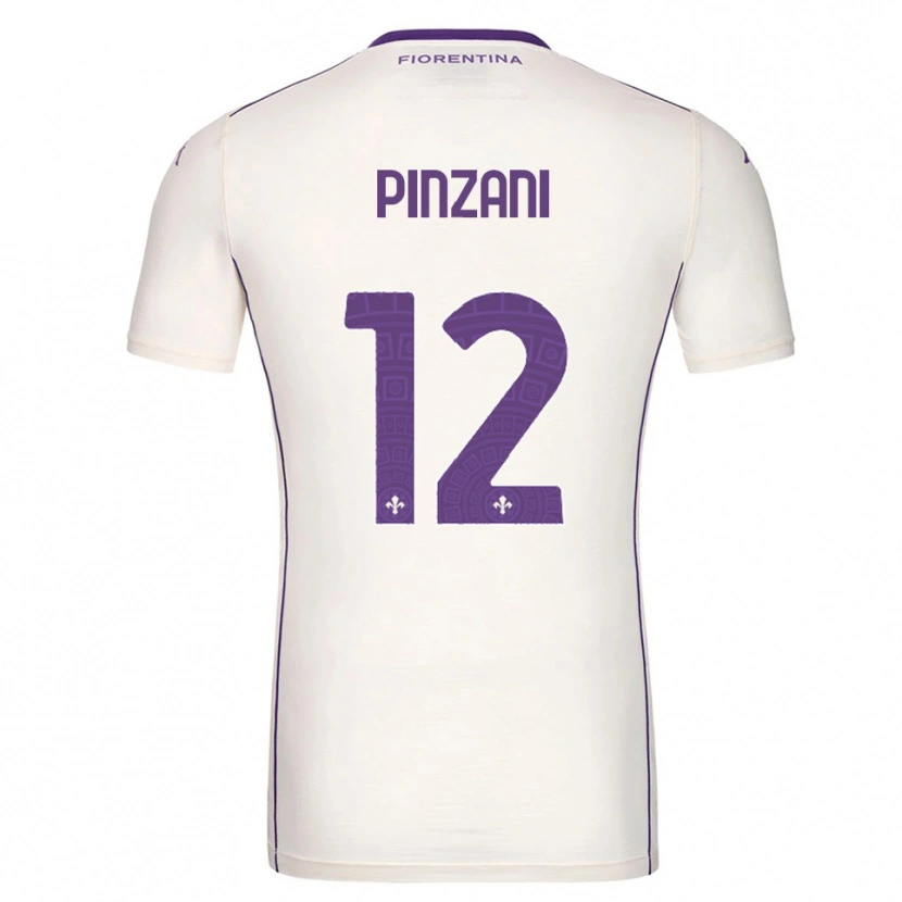 Danxen Femme Maillot Lorenzo Pinzani #12 Blanc Violet Rouge Tenues Extérieur 2025/26 T-Shirt