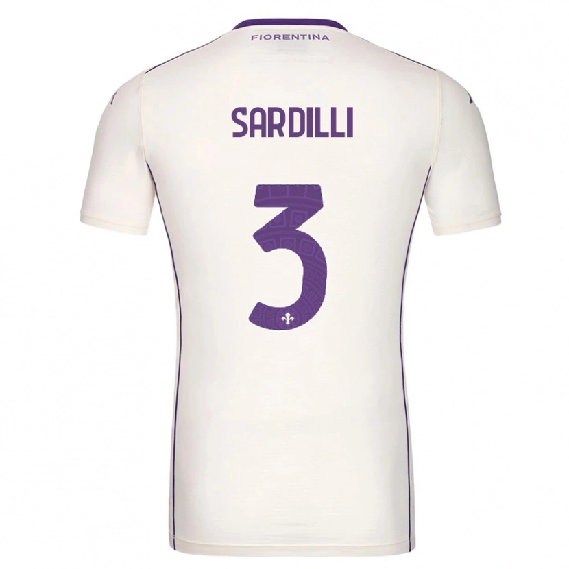 Danxen Femme Maillot Davide Sardilli #3 Blanc Violet Rouge Tenues Extérieur 2025/26 T-Shirt