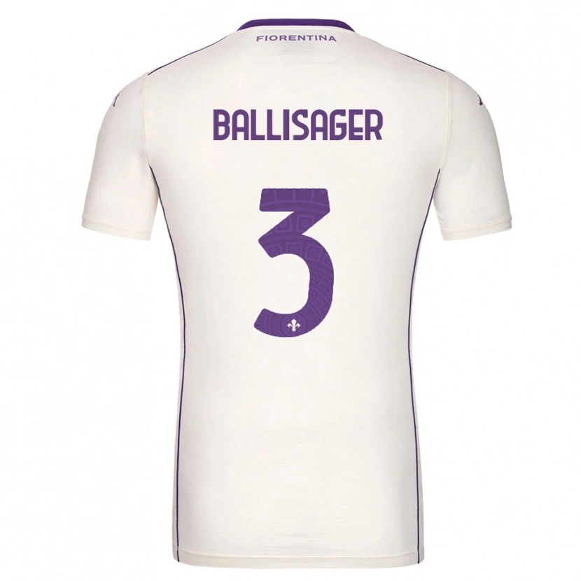 Danxen Femme Maillot Stine Ballisager Pedersen #3 Blanc Violet Rouge Tenues Extérieur 2025/26 T-Shirt