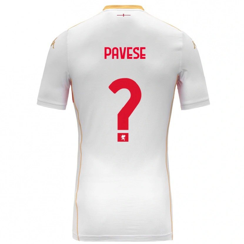 Danxen Femme Maillot Andrea Pavese #0 Blanc Rouge Tenues Extérieur 2025/26 T-Shirt