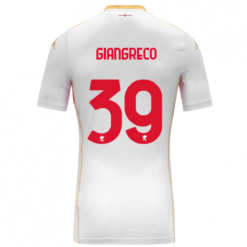 Danxen Femme Maillot Nicolò Giangreco #39 Blanc Rouge Tenues Extérieur 2025/26 T-Shirt