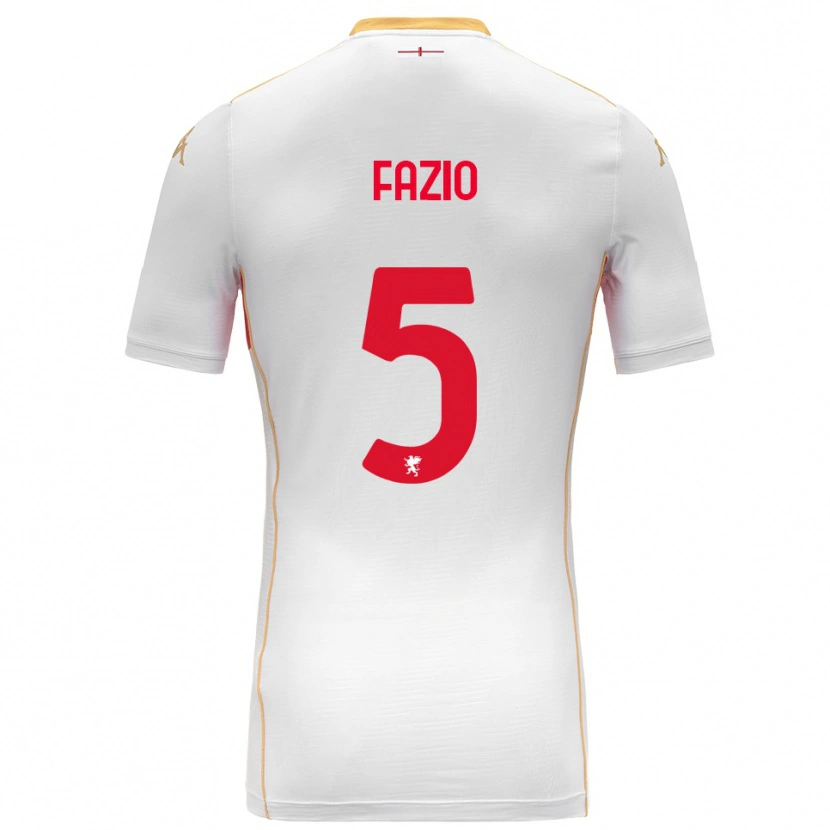 Danxen Femme Maillot Lorenzo Fazio #5 Blanc Rouge Tenues Extérieur 2025/26 T-Shirt