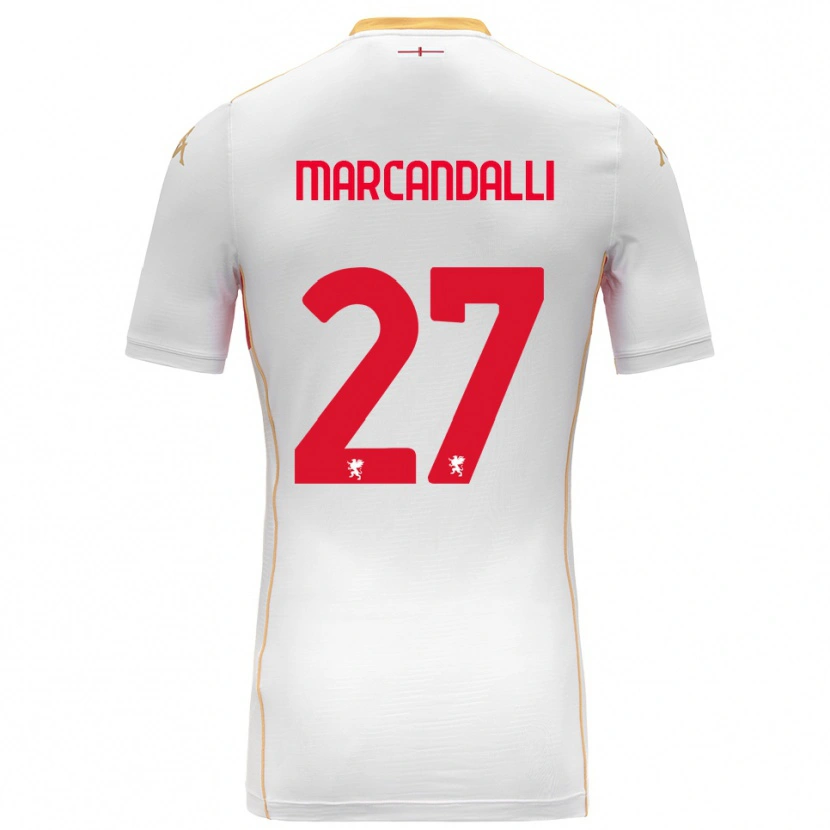 Danxen Femme Maillot Alessandro Marcandalli #27 Blanc Rouge Tenues Extérieur 2025/26 T-Shirt